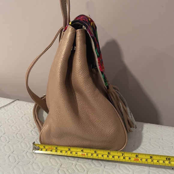 Stylish Leather & Embroidery Backpack - Picture 10 of 10